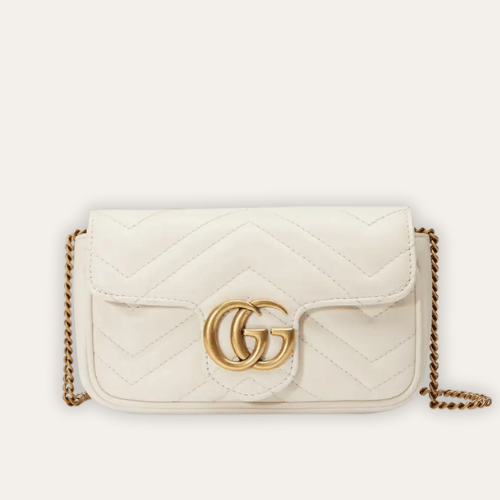 Gucci GG Marmont Mini Matelassé Shoulder Bag – White