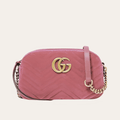 Gucci Gg Marmont Velvet Camera Bag Pink 9.4 Inches