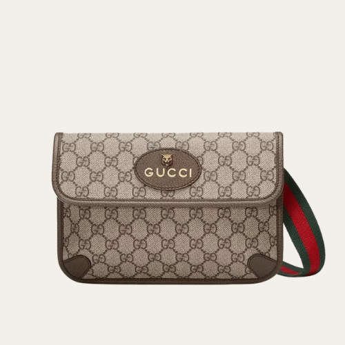 Gucci Tiger Head GG Supreme Small Shoulder Bag – Brown