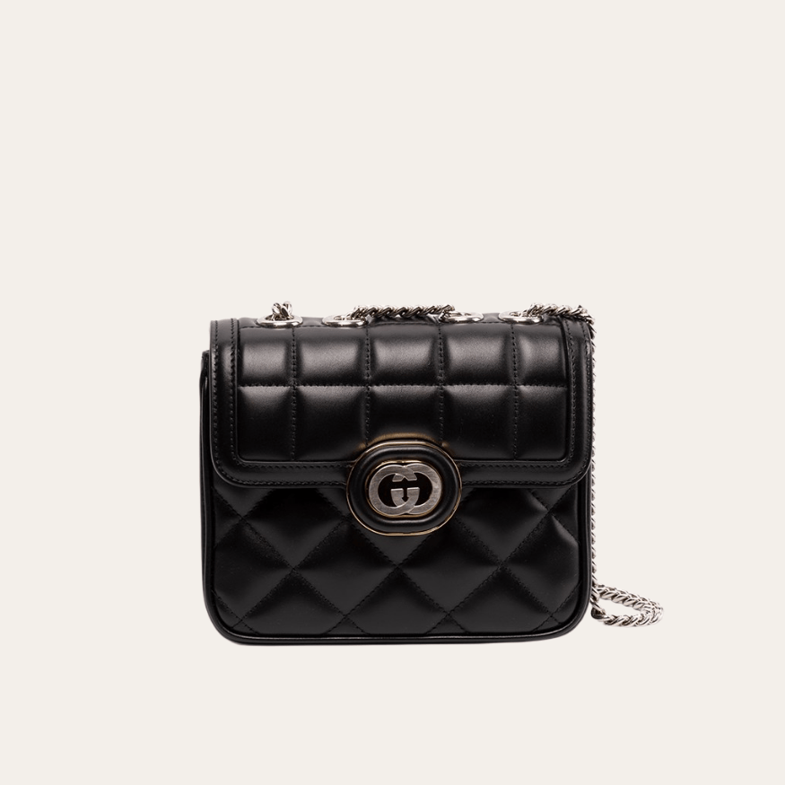 Gucci Gg Supreme Mini Camera Bag Black 6.7 Inches