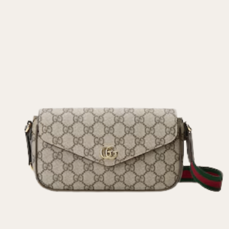Gucci Horsebit 1955 Envelope Shoulder Bag Beige 7.9 Inches
