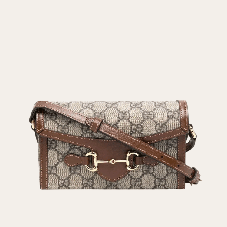 Gucci Horsebit 1955 Box Phone Bag Brown 7.1 Inches