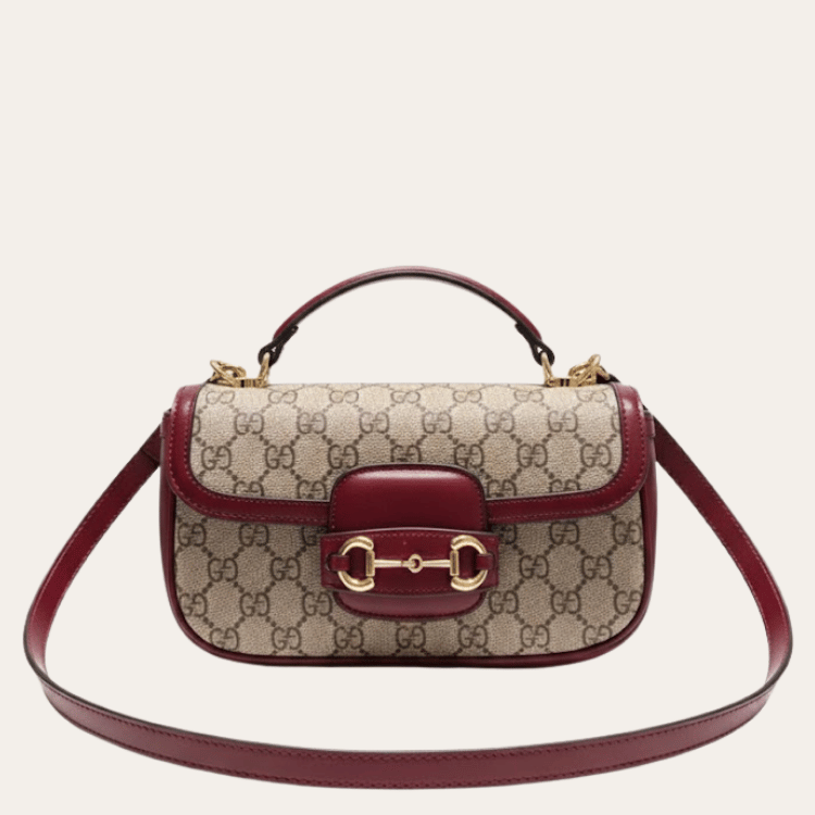Gucci Horsebit 1955 Mini Top Handle Bag Red 9.1 Inches