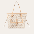 Louis Vuitton Neverfull MM Monogram Empreinte  With Pouch Pocket Beige 12.2 Inches M20921