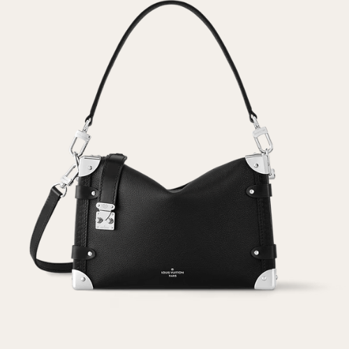 Louis Vuitton Side Trunk MM Black Grainy Crossbody Bag