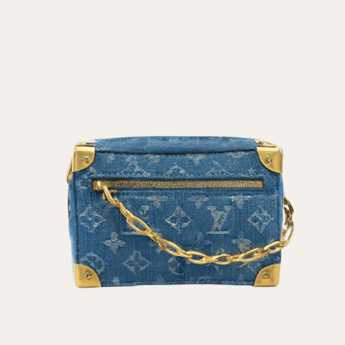 Louis Vuitton Soft Trunk Denim Blue Monogram Shoulder Bag