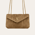 Saint Laurent Loulou Puffer Mini Bag Tan  10.2 Inches 7593371U8073194