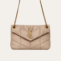 Saint Laurent Loulou Puffer Mini Bag Nude 9 Inches 5774761El072721