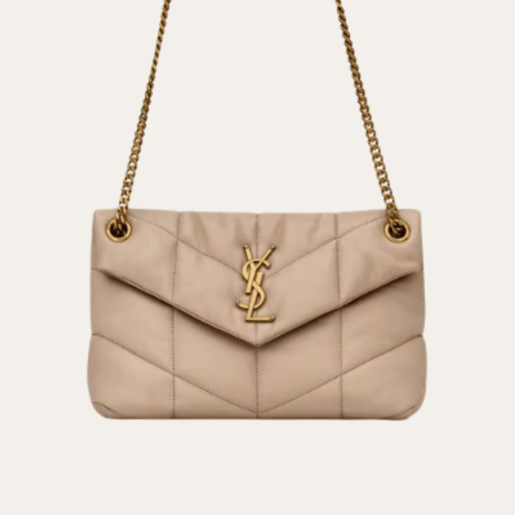 Saint Laurent Loulou Puffer Mini Bag Nude 9 Inches 5774761El072721