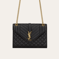 Saint Laurent Envelope Woc Black Quilted Bag 8.3 Inches 600185AACT71000
