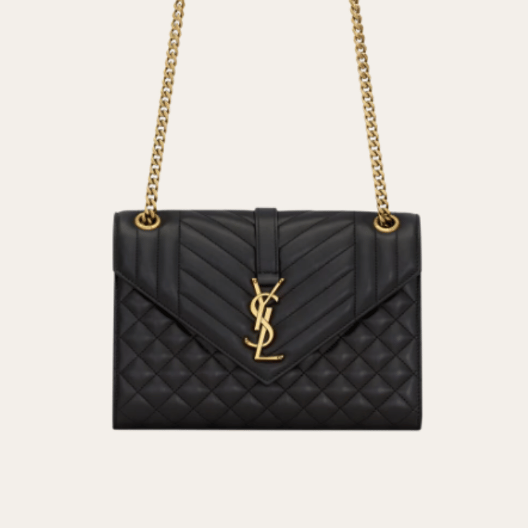 Saint Laurent Envelope Woc Black Quilted Bag 8.3 Inches 600185AACT71000