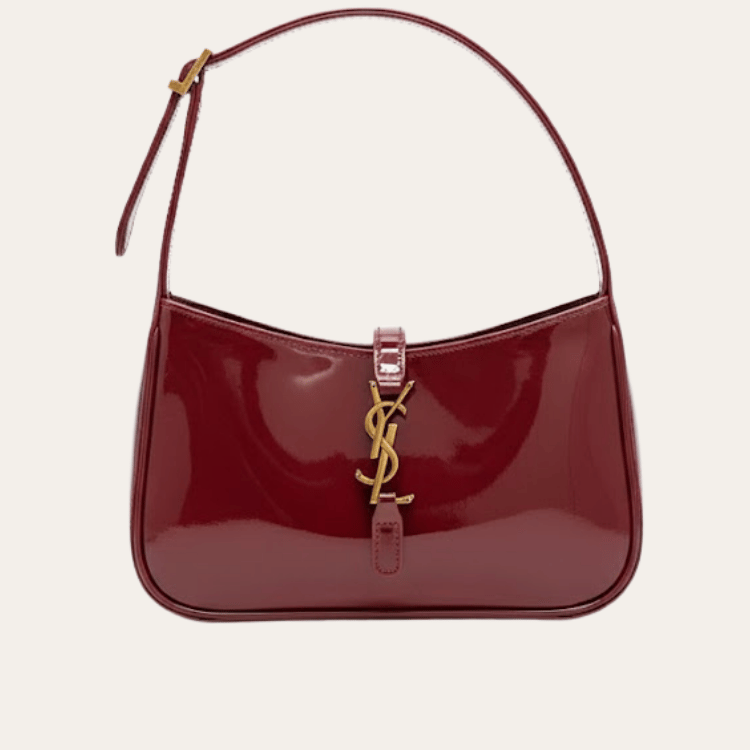 Saint Laurent Le 5 À 7 Hobo Bag Bordeaux Patent 9.4 Inches