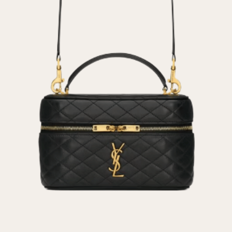 Saint Laurent Quilted Mini Vanity Bag Black 7.1 Inches 7667311El071000