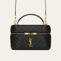Saint Laurent Quilted Mini Vanity Bag Black 7.1 Inches 7667311El071000