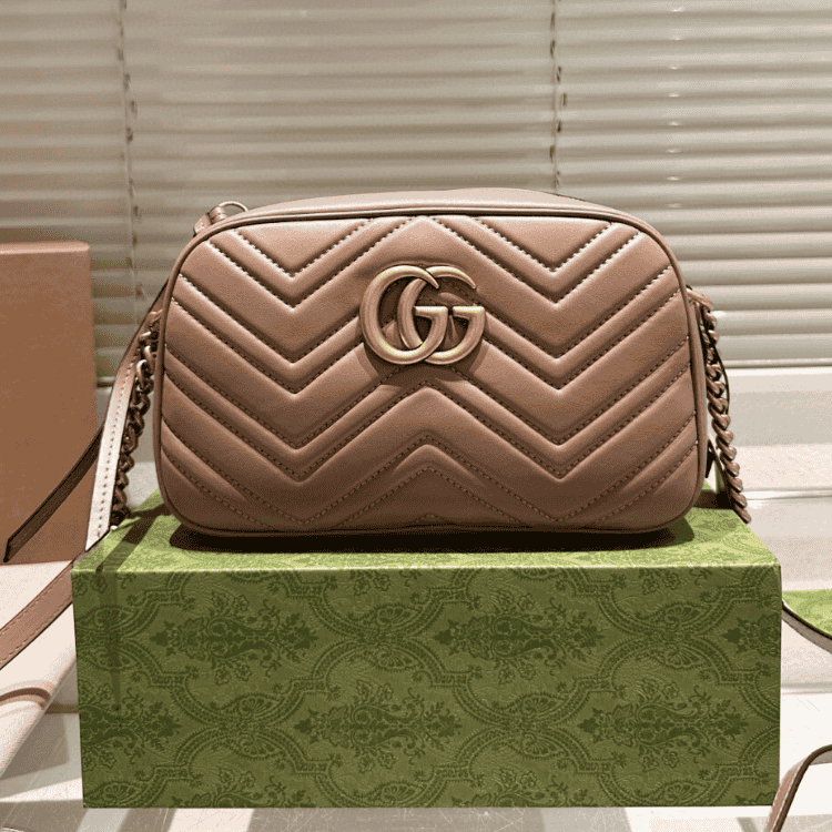 Gucci Gg Marmont Mini Camera Bag Taupe 9.4 Inches