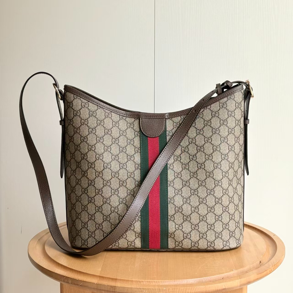 Gucci Ophidia Large Shoulder Bag Beige 13.2 Inches 836871 FAE0K 9853