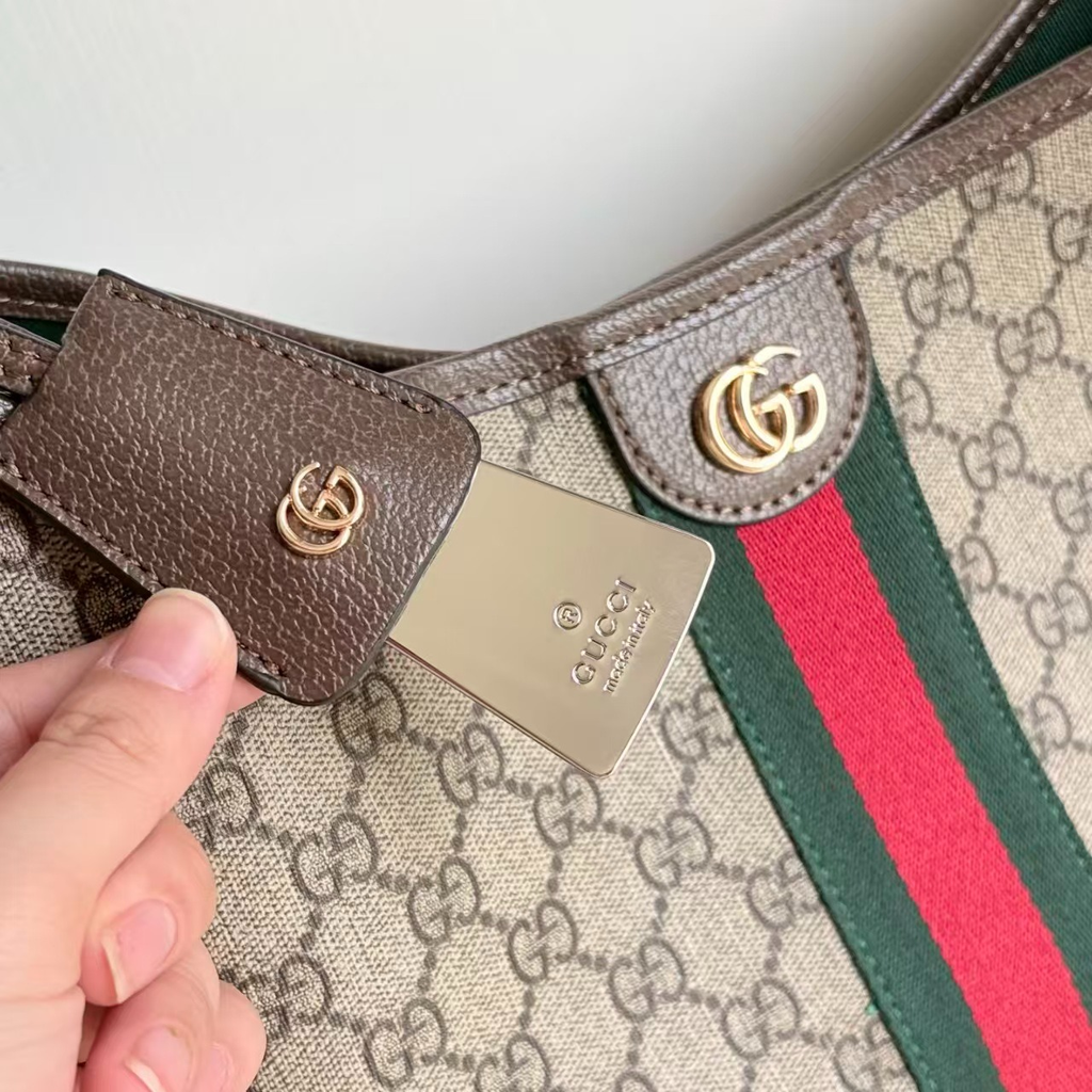 Gucci Ophidia Large Shoulder Bag Beige 13.2 Inches 836871 FAE0K 9853