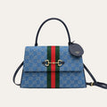 Gucci Paparazzo Medium Top Handle Bag Blue Denim 12.6 Inches